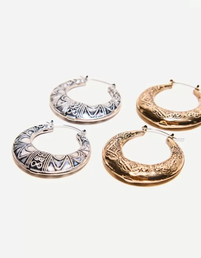 2-pack of boho hoop earrings