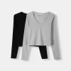 2-pack of long sleeve V-neck T-shirts