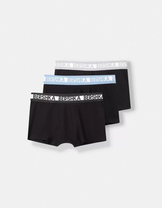 3-pack of boxers with wide printed waistband