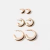 3-pack of chunky hoop earrings