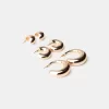 3-pack of chunky hoop earrings