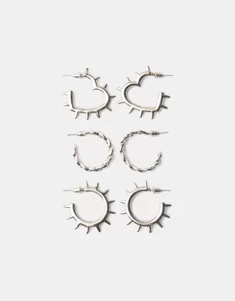 3-pack of grunge hoop earrings 3-pack of grunge hoop earrings