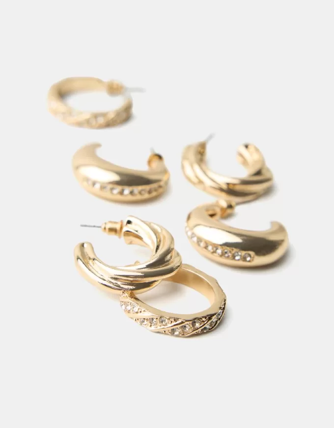 3-pack of hoop earrings