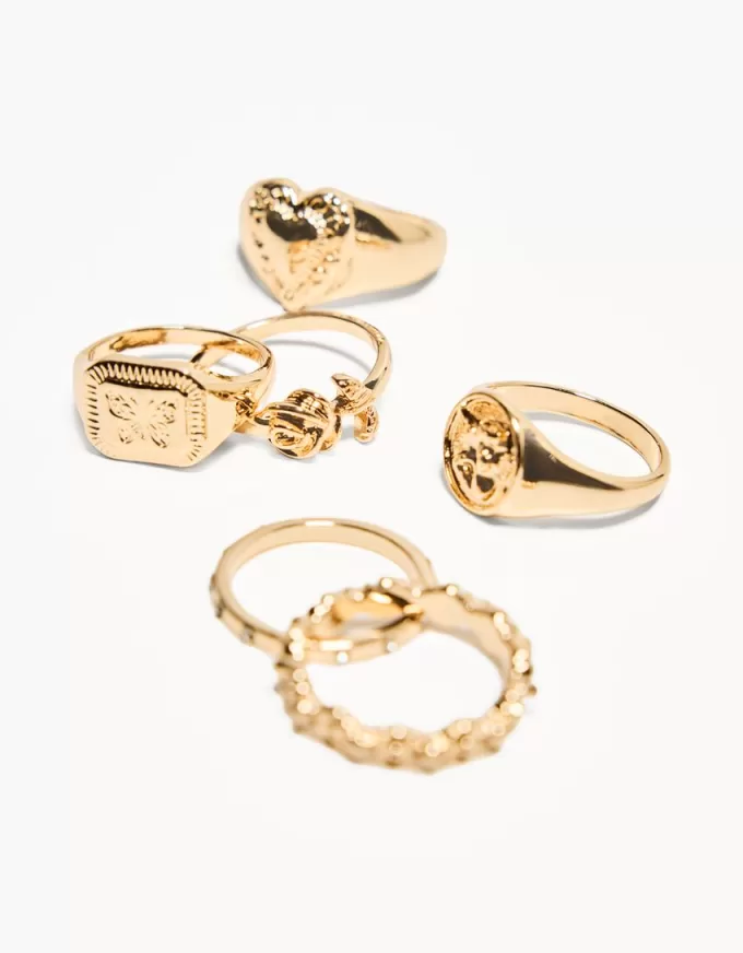 3-pack of signet rings