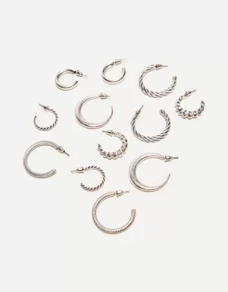 6-pack of boho hoop earrings