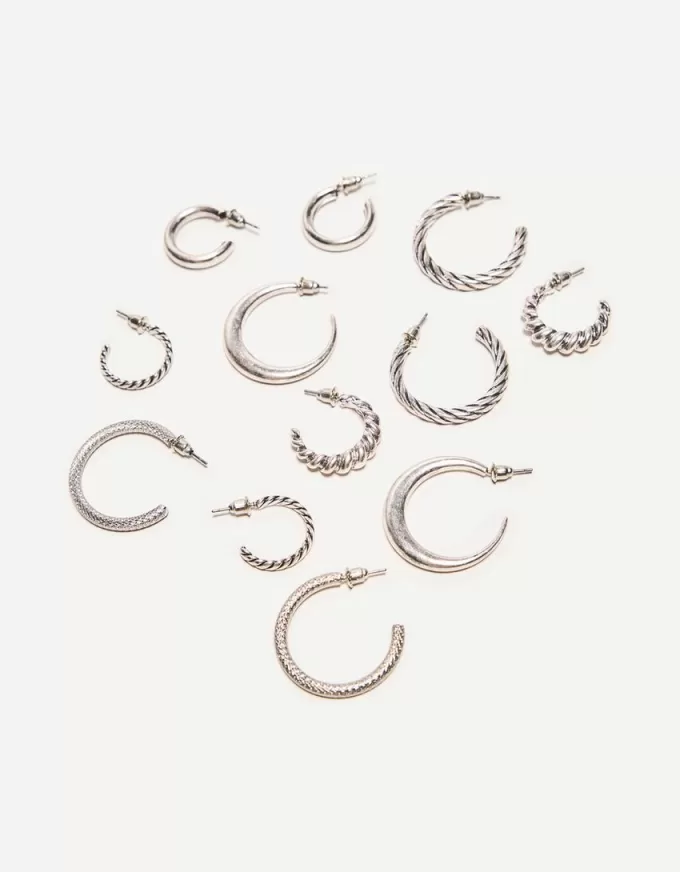 6-pack of boho hoop earrings