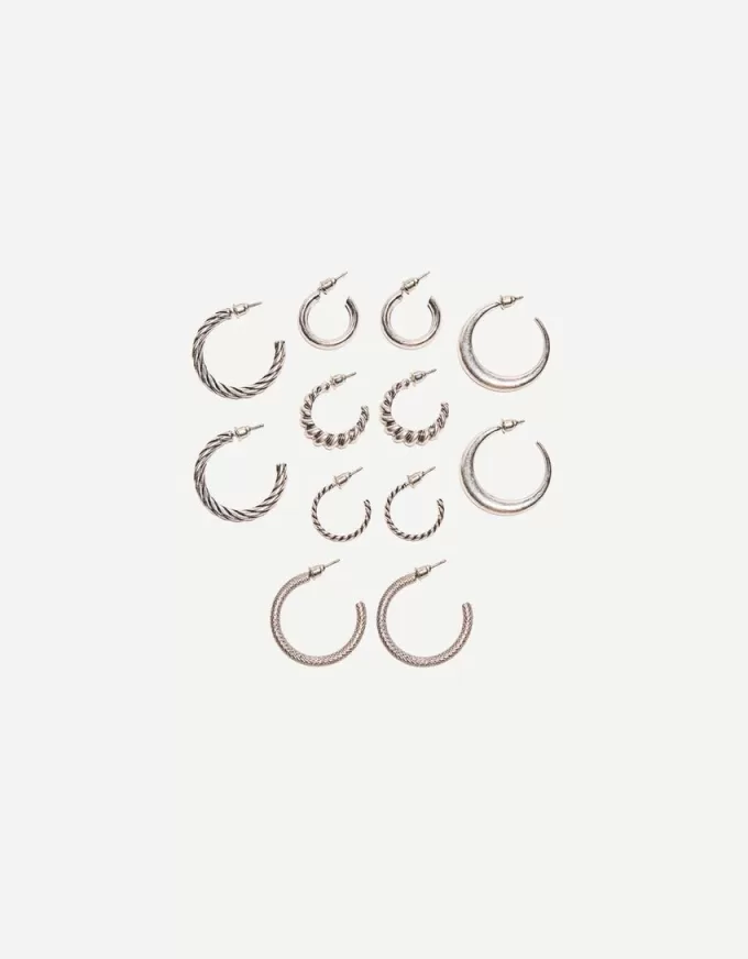 6-pack of boho hoop earrings
