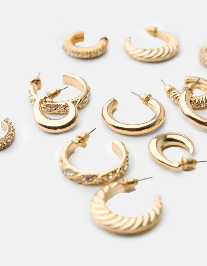 6-pack of rhinestone hoop earrings 6-pack of rhinestone hoop earrings