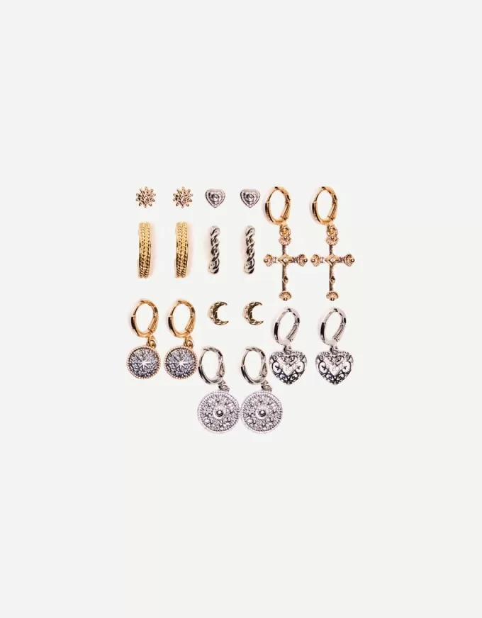 9-pack of boho earrings