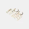 9-pack of textured earrings