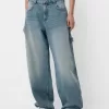 Adjustable balloon fit carpenter jeans