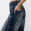 Adjustable balloon fit carpenter jeans