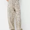 Animal print carpenter pants