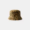 Animal print faux fur bucket hat Animal print faux fur bucket hat