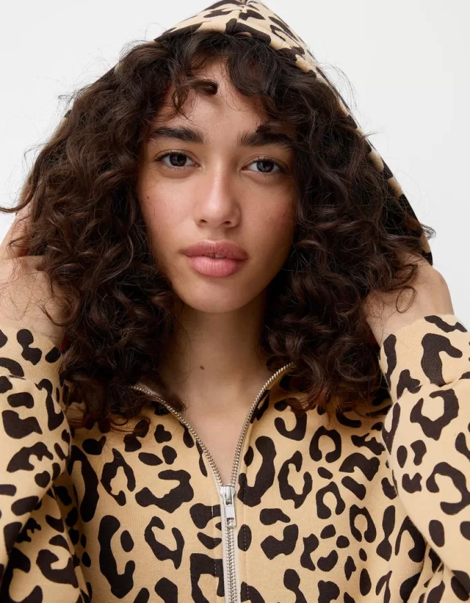 Animal print hoodie