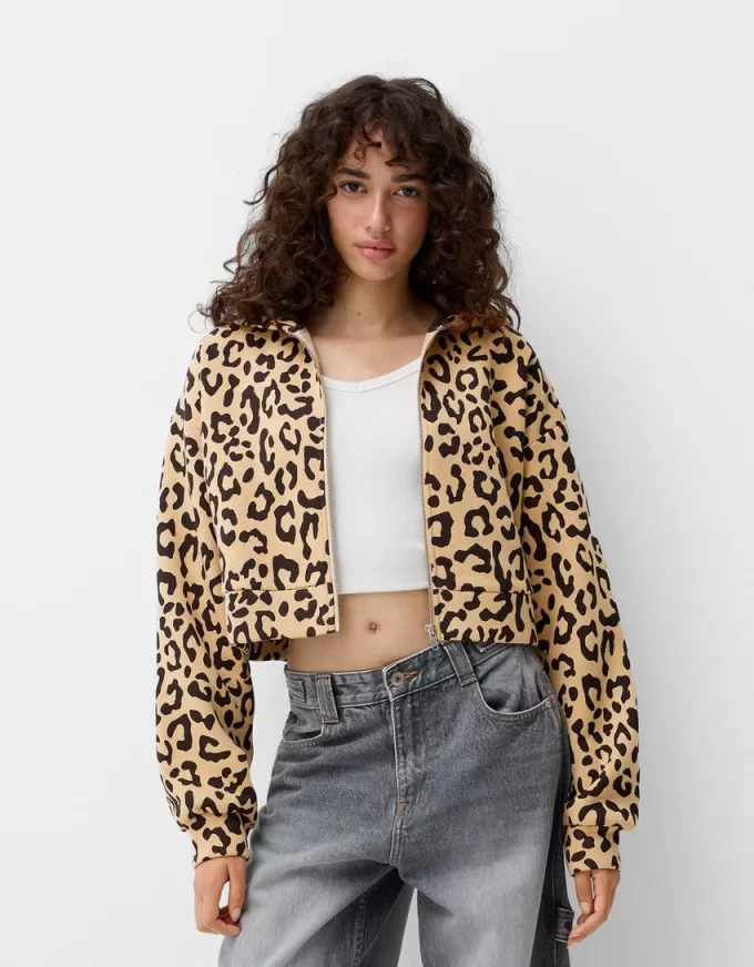 Animal print hoodie