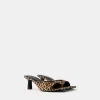 Animal print kitten heel sandals