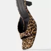 Animal print kitten heel sandals