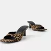 Animal print kitten heel sandals