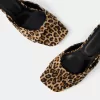 Animal print kitten heel sandals