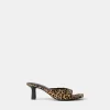 Animal print kitten heel sandals