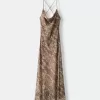 Animal print maxi chiffon dress