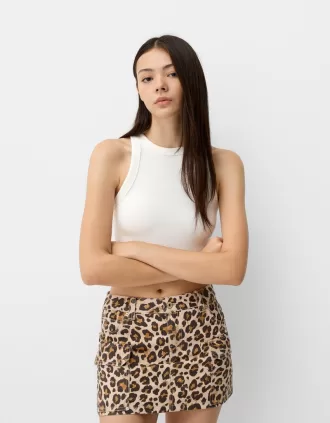 Animal print mini skirt