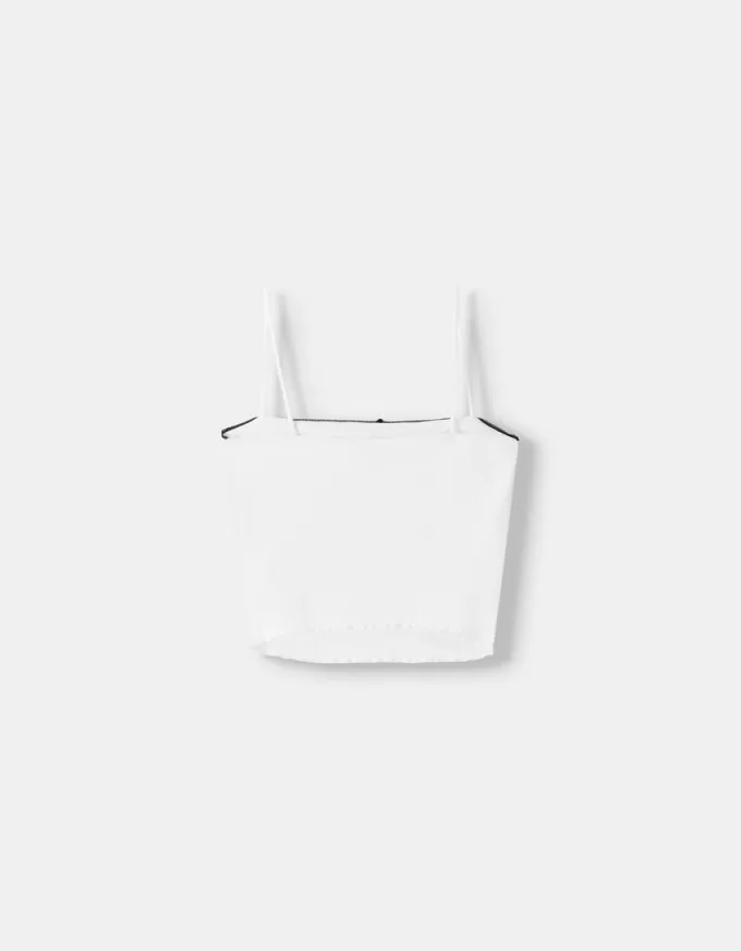 Animal print strappy top with bow detail