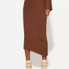 Asymmetric midi skirt