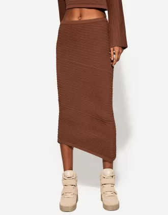 Asymmetric midi skirt