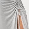 Asymmetric midi skirt with ruffles