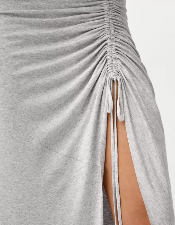 Asymmetric midi skirt with ruffles