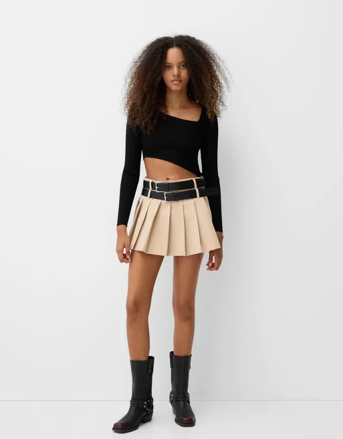 Asymmetric ribbed sweater