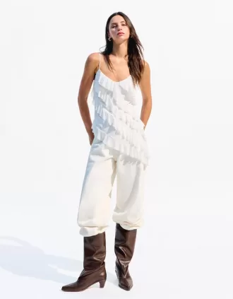 BERSHKA SERIES asymmetric ruffled top