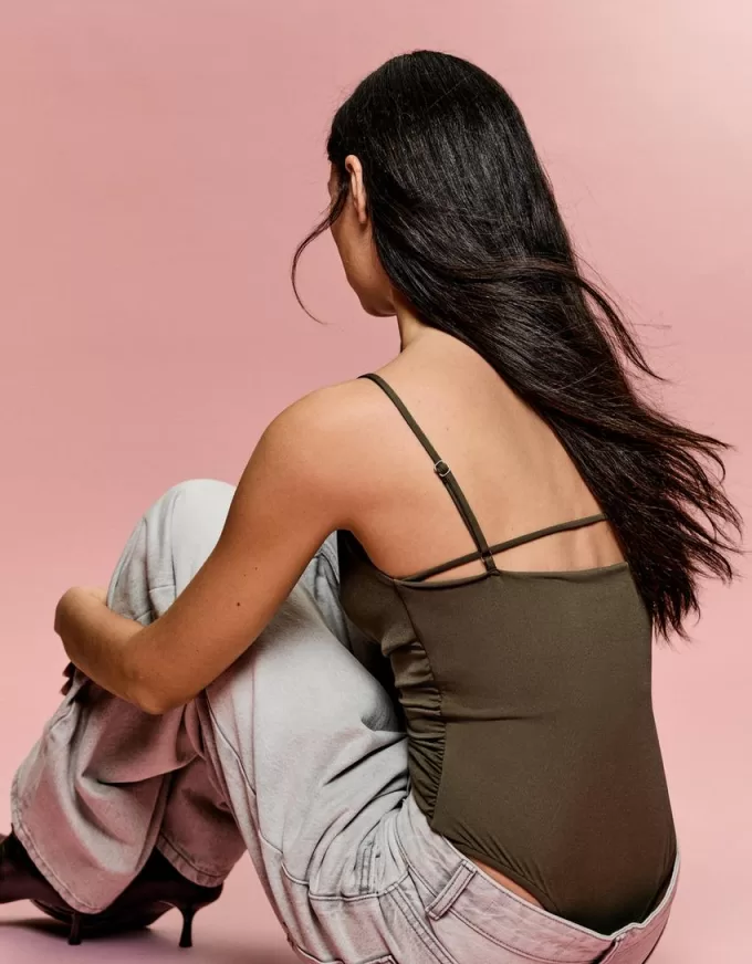 BERSHKA SERIES draped strappy bodysuit