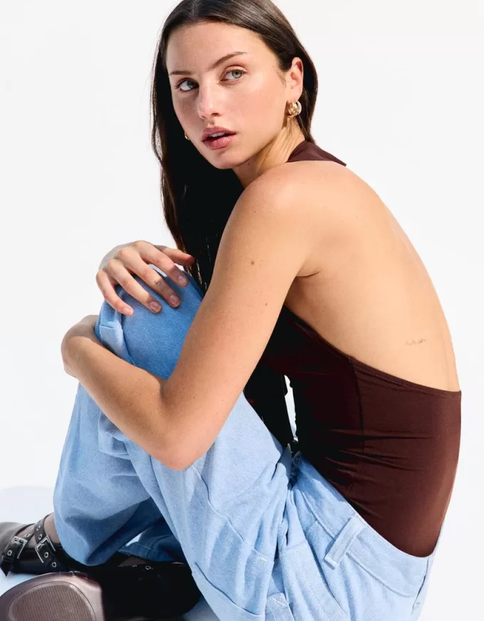 BERSHKA SERIES draped strappy bodysuit