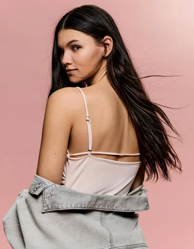 BERSHKA SERIES draped strappy bodysuit
