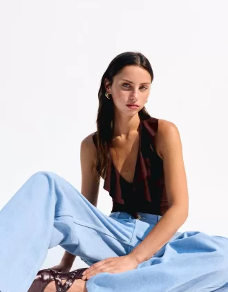 BERSHKA SERIES draped strappy bodysuit