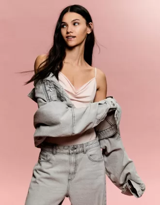 BERSHKA SERIES draped strappy bodysuit
