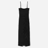 BERSHKA SERIES gathered midi dress