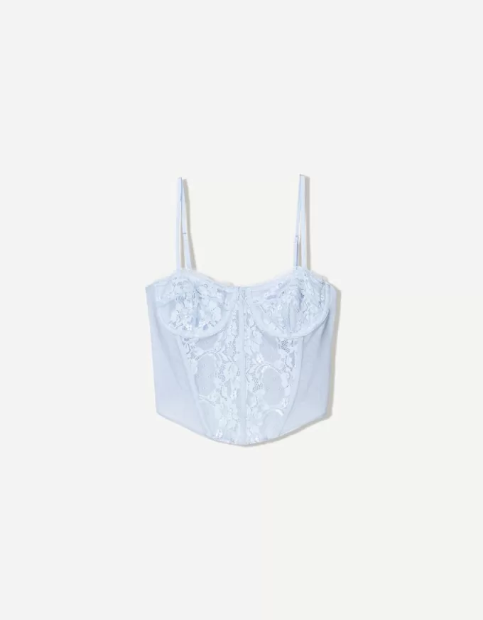 BERSHKA SERIES lace corset top