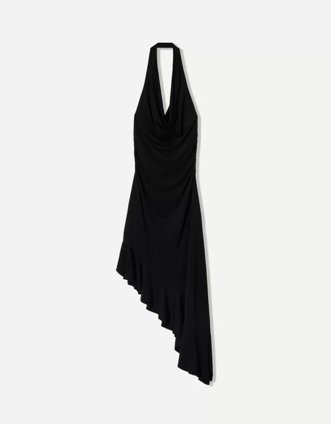 BERSHKA SERIES midi dress with asymmetric hem