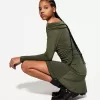 BERSHKA SERIES ruffled long sleeve mini dress