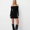 BERSHKA SERIES ruffled long sleeve mini dress