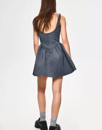 BERSHKA SERIES voluminous neoprene-effect skirt dress