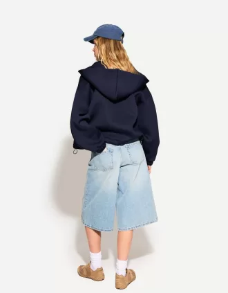 Baggy denim Bermuda shorts