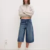 Baggy denim Bermuda shorts