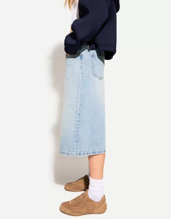 Baggy denim Bermuda shorts