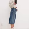 Baggy denim Bermuda shorts