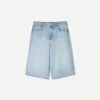 Baggy denim Bermuda shorts